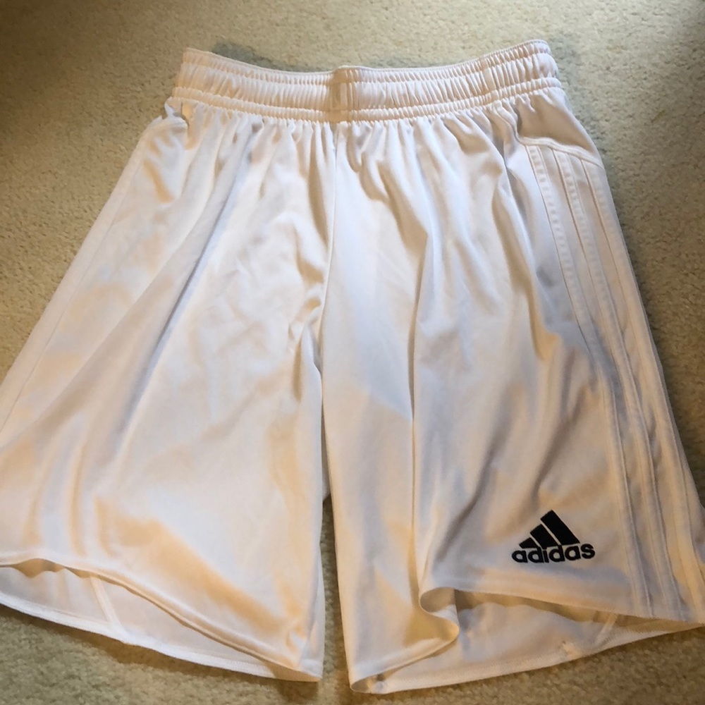 White Adidas Soccer Shorts